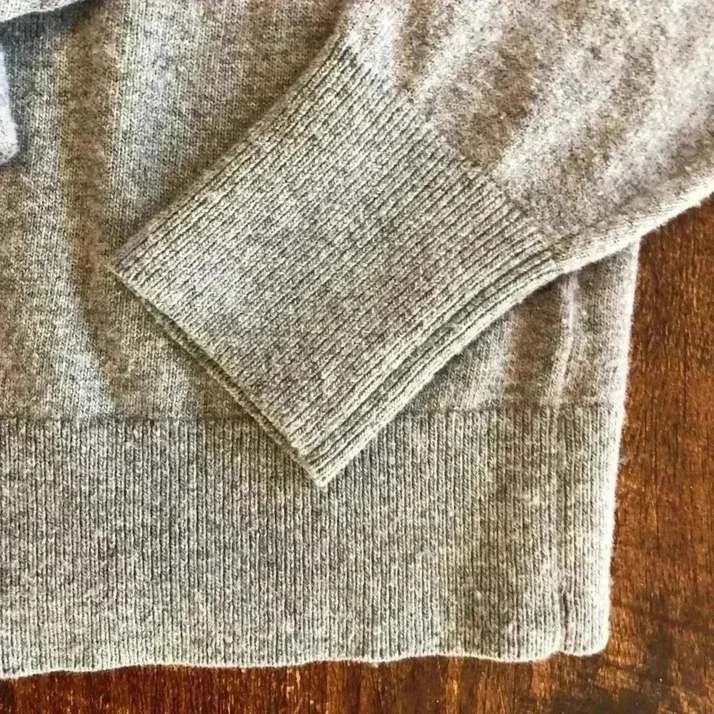 J. Crew | Mercantile - Gray Wool Blend Crewneck Sweater w/Diagonal Ruffle